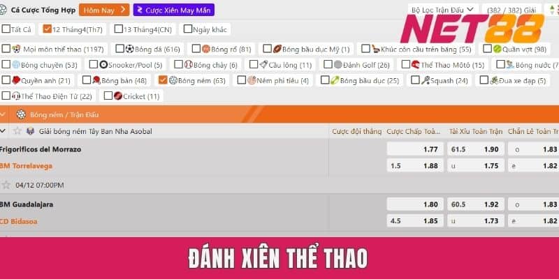 Đánh xiên thể thao Net88